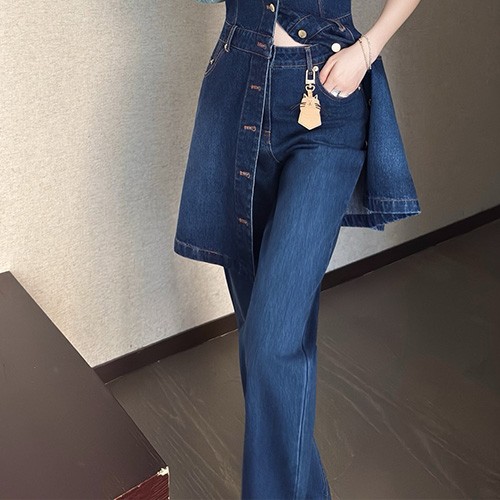[홍콩명품.LOUIS VUITTON] 루이비통 25SS 로고 여성 오버핏 데님 팬츠 진 청바지, BM23088, MC, 레플리카의류,미러급사이트