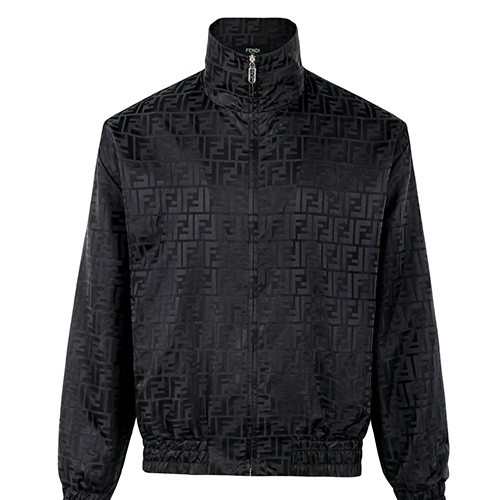[홍콩명품,FENDI] 펜디 25SS 로고 FF패턴 카라 집업 자켓 (블랙), BM23117, JL, 레플리카의류,미러급사이트