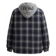 [홍콩명품.CELINE] 셀린느 25SS 로고 체크패턴 울 후드 솜패딩 남방 셔츠 (네이비), BM23159, JL, 레플리카의류,미러급사이트