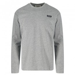 [홍콩명품,MIU MIU] 미우미우 25SS 로고 긴팔 티셔츠 (그레이), BM23160, JL, 레플리카의류,미러급사이트