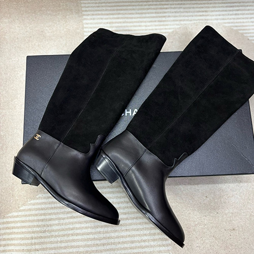 [홍콩명품.CHANEL] 샤넬 25SS 로고 여성 레더 가죽 롱 구두 부츠 (블랙), SE5812, 명품스니커즈,운동화,구두,로퍼,하이탑,신발