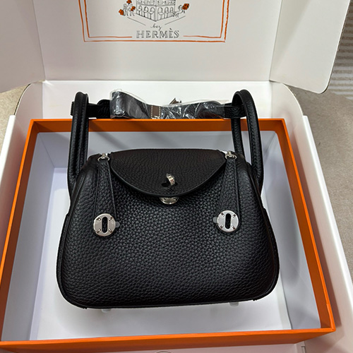 [홍콩명품.Hermes] 에르메스 25SS 로고 MINI LINDY 19 핸드백 크로스백 (블랙), BGM5289, 홍콩명품가방,명품쇼핑몰,크로스백,핸드백,구매대행