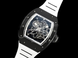 [홍콩명품시계.RICHARD MILLE] 리차드밀레 RM055 블랙 세라믹 스켈레톤 다이얼 화이트 스트랩