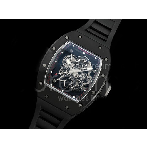 [홍콩명품시계.RICHARD MILLE] 리차드밀레 RM055 블랙 세라믹 스켈레톤 다이얼 블랙 스트랩