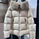 [홍콩명품.MONCLER] 몽클레어 25SS 로고 여성 Laiche 폭스퍼 후드 구스다운 패딩 자켓 (2컬러), BM23213, KSM, 레플리카의류,미러급사이트