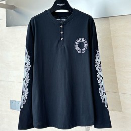 [홍콩명품.Chrome Hearts] 크롬하츠 25SS 로고 프린트 긴팔 티셔츠 (블랙), BM23334, KB, 레플리카의류,미러급사이트