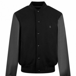 [홍콩명품.GIVENCHY] 지방시 25SS 로고 캐시미어 레더 가죽 레이어드 봄버 자켓 (블랙), BM23368, JL, 레플리카의류,미러급사이트