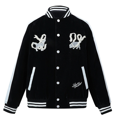 [홍콩명품.LOUIS VUITTON] 루이비통 25SS 로고 바시티 자켓 1AGIMF (블랙), BM23398, JL, 레플리카의류,미러급사이트