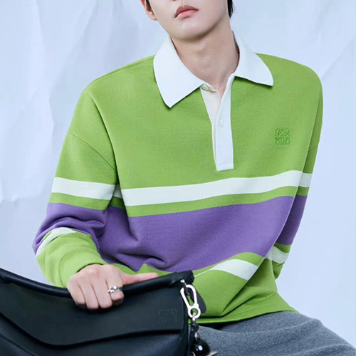 [홍콩명품.LOEWE] 로에베 25SS 로고 자수 카라 폴로 긴팔 티셔츠 (2컬러), BM23400, JL, 레플리카의류,미러급사이트