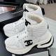 [홍콩명품.CHANEL] 샤넬 25SS 로고 여성 레더 가죽 퀄팅 부츠 운동화 (2컬러), SE5824, GHS, 명품스니커즈,운동화,구두,로퍼,하이탑,신발