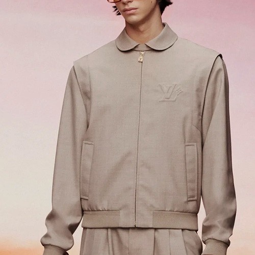 [홍콩명품.LOUIS VUITTON] 루이비통 25SS 로고 린넨 봄버 자켓 1AHV64, BM23423, KB, 레플리카의류,미러급사이트