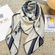[홍콩명품,Christian Dior] 디올 25SS 로고 패턴 140-140 실크캐시미어 스카프 머플러 (아이보리), ET3195, 홍콩명품의류,구매대행,온라인명품