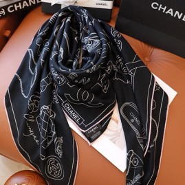 [홍콩명품.CHANEL] 샤넬 25SS 로고 패턴 140-140 실크 캐시미어  스카프 머플러 (2컬러), ET3217, 홍콩명품의류,구매대행,온라인명품