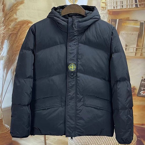 [홍콩명품.Stone Island] 스톤아일랜드 25SS 로고 탈부착 리버서블 후드 다운 패딩 자켓 (2컬러), BM23501, ST1, 레플리카의류,미러급사이트