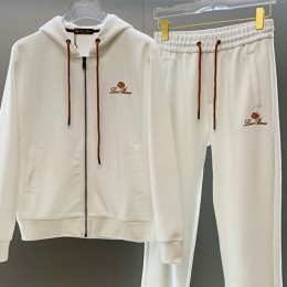 [홍콩명품.Loro Piana] 로로피아나 25SS 로고 자수 후드 집업 자켓 + 조거 팬츠 바지 상하의 세트 (아이보리), BM23515, G5, 레플리카의류,미러급사이트
