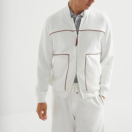 [홍콩명품.Brunello Cucinelli ] 브루넬로 쿠치넬리 25SS 로고 트레이닝 집업 자켓 + 조거 팬츠 바지 상하의 세트 (2컬러), BM23522, G5, 레플리카의류,미러급사이트