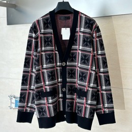 [홍콩명품.Chrome Hearts] 크롬하츠 25SS 로고 패턴 V넥 니트 가디건 (블랙), BM23546, KB, 레플리카의류,미러급사이트