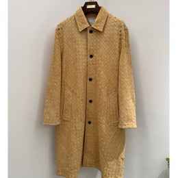 [홍콩명품.BOTTEGA VENETA] 보테가베네타 25SS 로고 인트레치아토 레더 가죽 코트 자켓 (카라멜), BM23592, TOM, 레플리카의류,미러급사이트