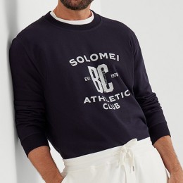 [홍콩명품.Brunello Cucinelli ] 브루넬로 쿠치넬리 25SS 로고 그래픽 프린트 맨투맨 티셔츠 (2컬러), BM23644, HH, 레플리카의류,미러급사이트