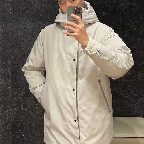 [홍콩명품.MONCLER] 몽클레어 25SS 로고 구스다운 패딩 리버서블 후드 파카 자켓 (아이보리), BM23694, KK, 레플리카의류,미러급사이트