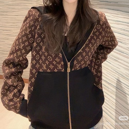 [홍콩명품.LOUIS VUITTON] 루이비통 25SS 로고 모노그램 리버서블 후드 집업 자켓 (블랙-브라운), BM23711, KK, 레플리카의류,미러급사이트