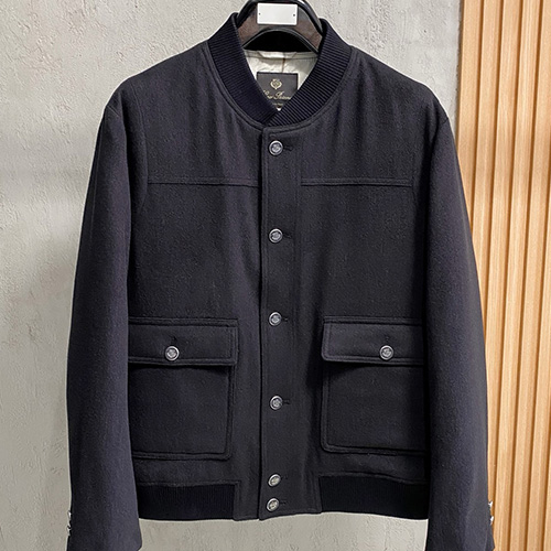 [홍콩명품.Loro Piana] 로로피아나 25SS 로고 자수 다운 패딩 봄버 자켓 (2컬러), BM23776, HH, 레플리카의류,미러급사이트