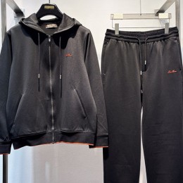 [홍콩명품.Loro Piana] 로로피아나 25SS 로고 자수 후드 집업 자켓 + 조거 팬츠 바지 상하의 세트 (3컬러), BM23785, HH, 레플리카의류,미러급사이트