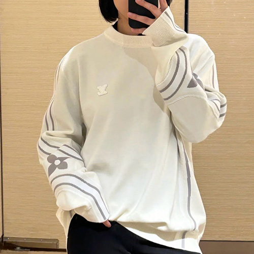 [홍콩명품.LOUIS VUITTON] 루이비통 25SS 로고 니트 스웨터 (화이트), BM23805, KK, 레플리카의류,미러급사이트