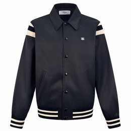 [홍콩명품.CELINE] 셀린느 25SS 로고 자수 카라 봄버 자켓 (블랙), BM23874, JL, 레플리카의류,미러급사이트