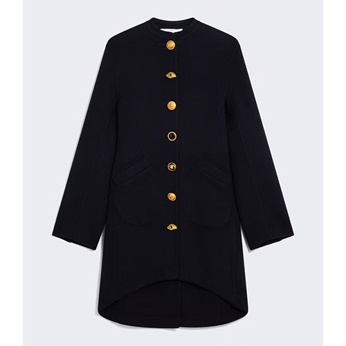 [홍콩명품. SCHIAPARELLI] 스키아파렐리 25SS 로고 여성 캐시미어 라운드넥 코트 자켓 (블랙), BM23886, MC, 레플리카의류,미러급사이트