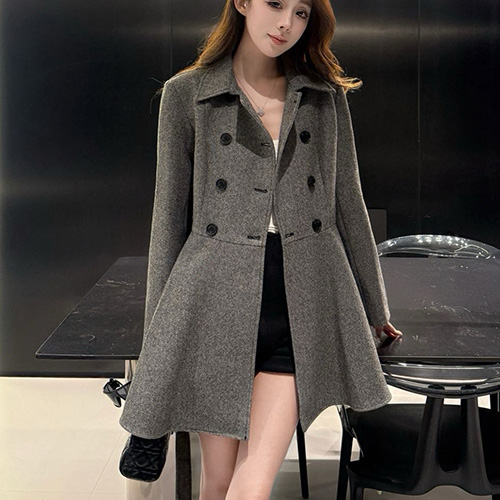 [홍콩명품,Christian Dior] 디올 25SS 로고 여성 벨티드 카라 코트 자켓 (그레이), BM23907, MC, 레플리카의류,미러급사이트