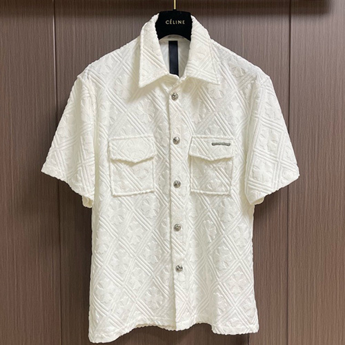 [홍콩명품.Chrome Hearts] 크롬하츠 25SS 로고 패턴 울 반팔 남방 셔츠 (2컬러), BM23939, 레플리카의류,미러급사이트