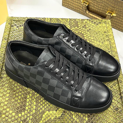 [홍콩명품.LOUIS VUITTON] 루이비통 25SS 로고 다미에 레더 가죽 운동화 (블랙), SE5889, S1, 명품스니커즈,운동화,구두,로퍼,하이탑,신발