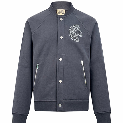 [홍콩명품.Hermes] 에르메스 25SS 로고 트레이닝 봄버 자켓 (다크그레이), BM23948, JL, 레플리카의류,미러급사이트