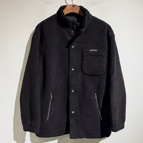 [가격문의][홍콩명품.Chrome Hearts] 크롬하츠 25SS 로고 버튼 플리스 자켓 (블랙), BM23981, X2, 레플리카의류,미러급사이트