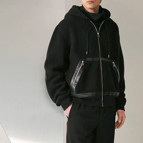 [가격문의][홍콩명품.Hermes] 에르메스 25SS 로고 기모 후드 집업 자켓 + 조거 팬츠 바지 상하의 세트 (블랙), BM23984, X2, 레플리카의류,미러급사이트