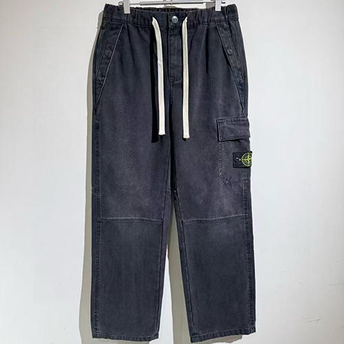 [가격문의][홍콩명품.Stone Island] 스톤아일랜드 25SS 로고 탈부착 Compass 데님 워싱 팬츠 바지 (블랙), BM23997, X2, 레플리카의류,미러급사이트