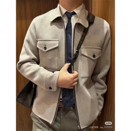 [가격문의][홍콩명품.BERLUTI] 벨루티 25SS 로고 캐시미어 카라 집업 자켓 (베이지), BM24009, PG, 레플리카의류,미러급사이트