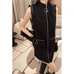 [홍콩명품.LOUIS VUITTON] 루이비통 25SS 로고 여성 슬리브리스 집업 원피스 (블랙), BM24019, MC, 레플리카의류,미러급사이트