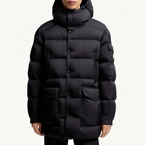 [홍콩명품.MONCLER] 몽클레어 25SS 로고 후드 다운 패딩 자켓 (블랙), BM24027, KSM, 레플리카의류,미러급사이트