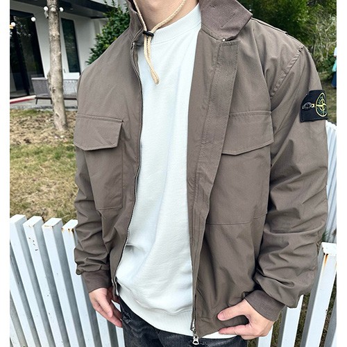 [홍콩명품.Stone Island] 스톤아일랜드 25SS 로고 탈부착 터틀넥 봄버 자켓 (3컬러), BM24048, KK, 레플리카의류,미러급사이트