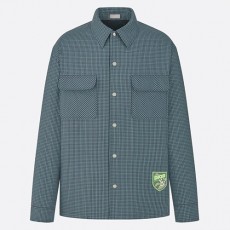 [홍콩명품,Christian Dior] 디올 25SS 로고 체크패턴 솜패딩 남방 셔츠 (블루), BM24053, KK, 레플리카의류,미러급사이트