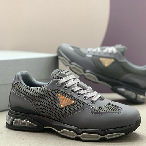 [홍콩명품,PRADA] 프라다 25SS 삼각로고 레더 가죽 스니커즈 운동화 (그레이), SE5901, PMD, 명품스니커즈,운동화,구두,로퍼,하이탑,신발