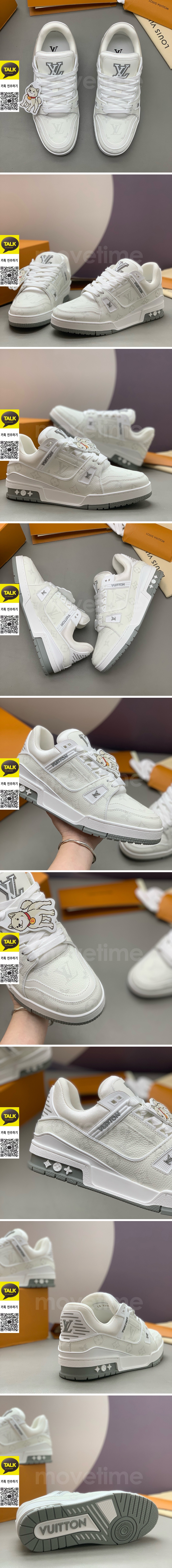 [홍콩명품.LOUIS VUITTON] 루이비통 25SS 로고 남여 모노그램 트레이너 스니커즈 운동화 (화이트), SE5907, PMD, 명품스니커즈,운동화,구두,로퍼,하이탑,신발