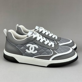 [홍콩명품.CHANEL] 샤넬 25SS 로고 레더 가죽 스니커즈 운동화 (그레이), SE5957, S3, 명품스니커즈,운동화,구두,로퍼,하이탑,신발