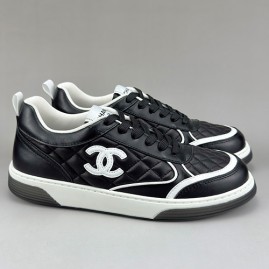 [홍콩명품.CHANEL] 샤넬 25SS 로고 레더 가죽 스니커즈 운동화 (블랙), SE5958, S3, 명품스니커즈,운동화,구두,로퍼,하이탑,신발
