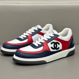 [홍콩명품.CHANEL] 샤넬 25SS 로고 레더 가죽 스니커즈 운동화 (네이비-레드-화이트), SE5970, S3, 명품스니커즈,운동화,구두,로퍼,하이탑,신발