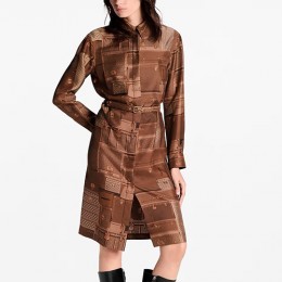 [홍콩명품.LOUIS VUITTON] 루이비통 25SS 로고 여성 벨티드 셔츠 원피스 1AJFGH (브라운), BM24139, MC, 레플리카의류,미러급사이트