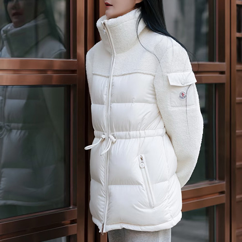 [가격문의][홍콩명품.MONCLER] 몽클레어 25SS 로고 여성 하이넥 플리스 다운 패딩 레이어드 자켓 (2컬러), BM24146, MC, 레플리카의류,미러급사이트