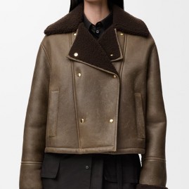 [가격문의][홍콩명품.LOEWE] 로에베 25SS 로고 여성 시어링 레더 가죽 자켓 (2컬러), BM24156, MC, 레플리카의류,미러급사이트